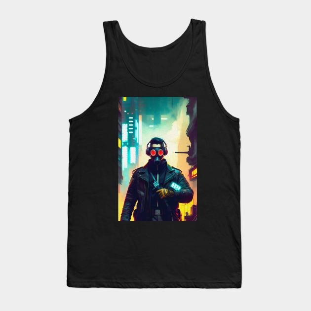 Abstract Cyberpunk Man Tank Top by Voodoo Production